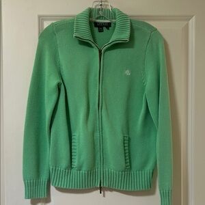 Ralph Lauren Mint Green Zip-Up Cardigan